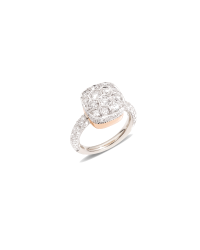 Pomellato Maxi-size Ring White Gold 18kt, Rose Gold 18kt, Diamond (horloges)